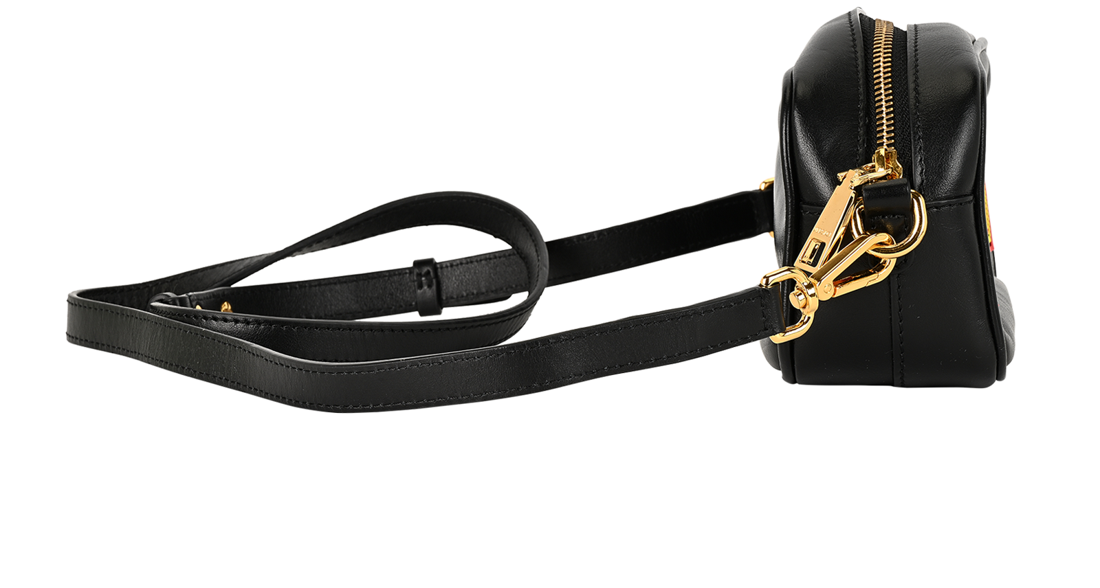 Camera Bag, &pound;350, Handbags, Black, Leather, Side view